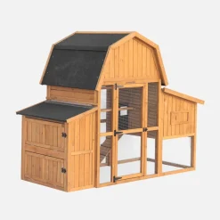 Poulailler 6 poules bois de sapin - 195.5 x 90 x 152.5 cm - gasconne