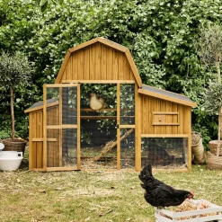 Poulailler 6 poules bois de sapin - 195.5 x 90 x 152.5 cm - gasconne