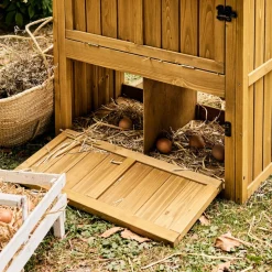 Poulailler 6 poules bois de sapin - 195.5 x 90 x 152.5 cm - gasconne