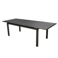 PRO LOISIRS - Table de jardin Louisiane grise en aluminium - L187/247 x l100 x H75cm