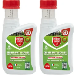 PROTECT EXPERT - Protect expert 2 désherbants concentrés localisés contre les mauvaises herbes du gazon - 2x200ml - soit 176m² - non sélectif