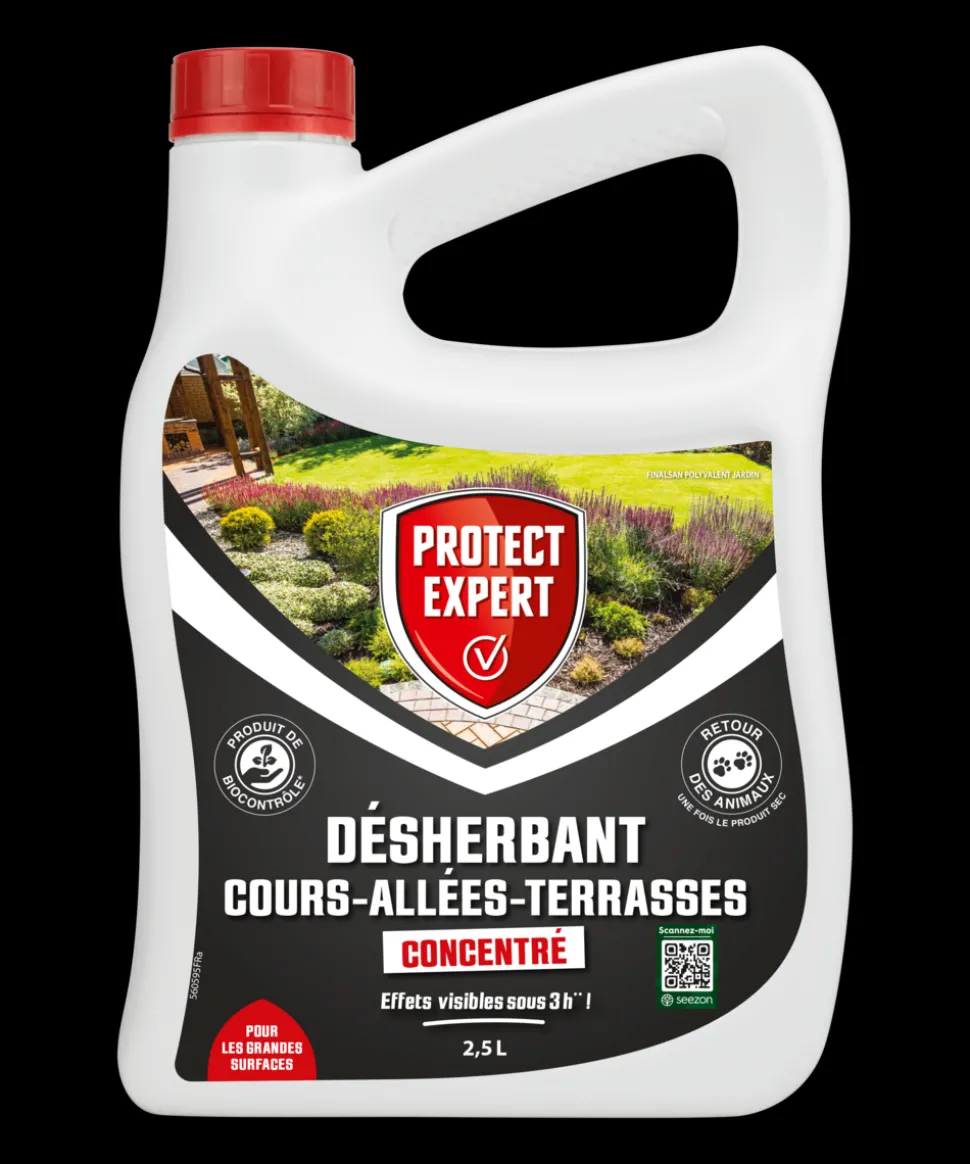 PROTECT EXPERT - Protect expert désherbant concentré - cours allées terrasses - effets visibles sous 3h - 2,5l - jusqu鈥² traités procour25n