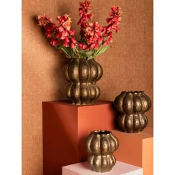 PTMD - Vase rond bronze en céramique 27cm