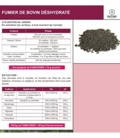 RACINE - Fumier bovin déshydraté, sac de 25 kg - f-ter002