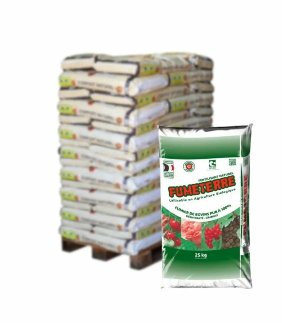 RACINE - Fumier bovin déshydraté et soluble, 25 sacs de 25 kg - f-ter002-25x25