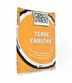 RACINE - Mélange de terre végétale enrichie racine pour bacs et jardinières, sac de 20 litres - pro95