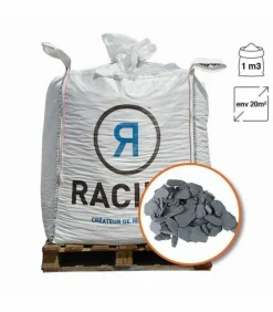 RACINE - Paillage minéral ardoise grise calibre 40/70 big bag 800 litres pour 20m2