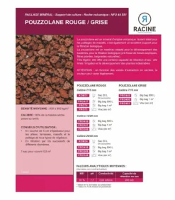 RACINE - Paillage minéral en pouzzolane rouge 20/40mm, sac de 20 litres - kom34