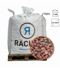 RACINE - Paillage minéral en pouzzolane rouge 20/40 big bag 1 m3 pour 20m2