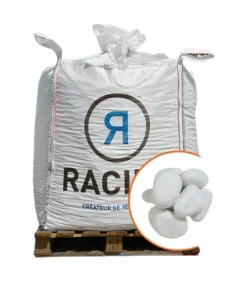 RACINE - Paillage minéral galet marbre blanc carrare 25-40mm, big bag 500 kg - f-pai007