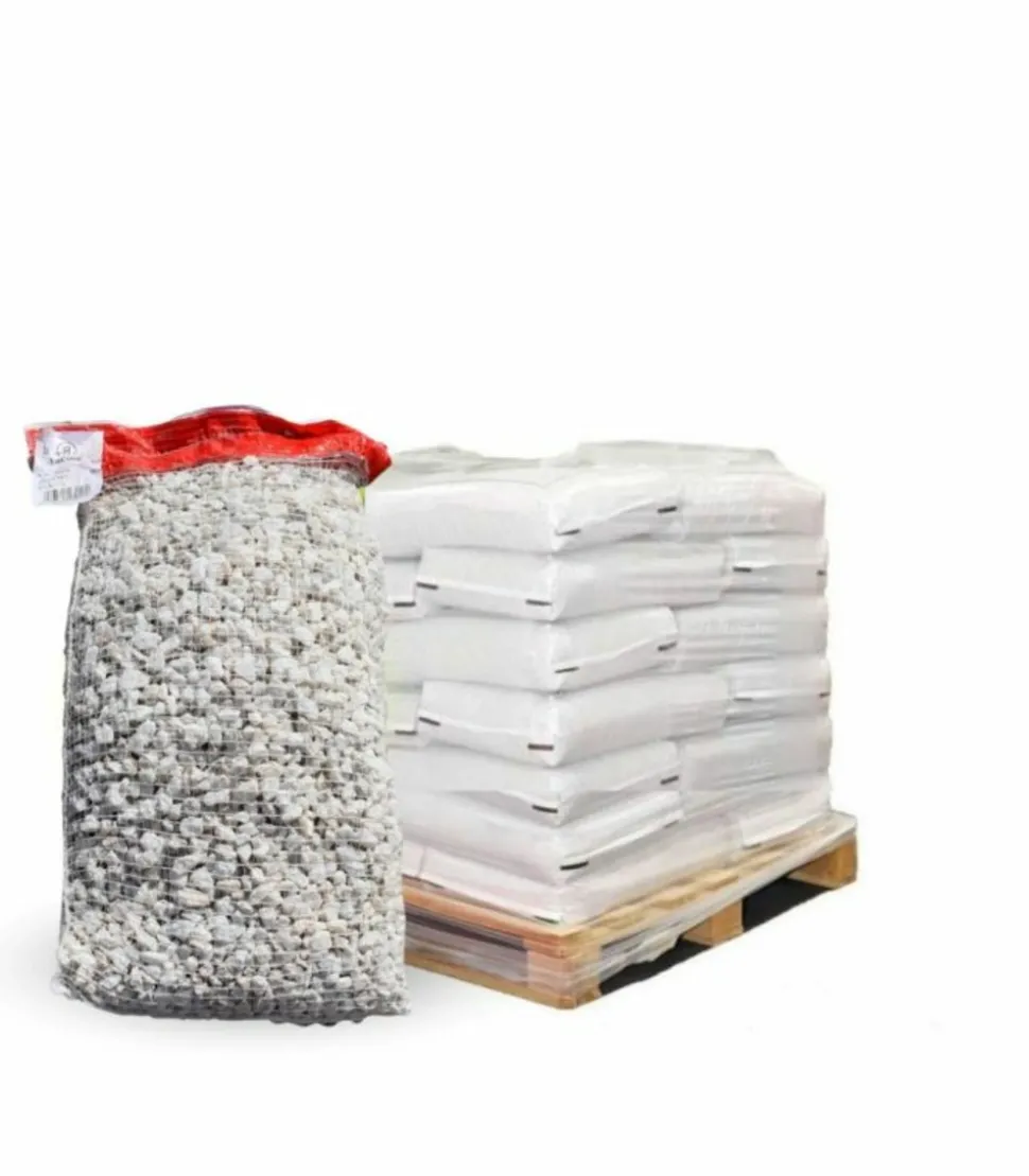 RACINE - Paillage minéral gravier marbre blanc 8-12mm, 10 sacs de 20 kg - f-pai064-10x20