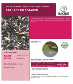 RACINE - Paillage organique du potager 100% naturel, 48 sacs de 50 l - pro217-48x50l