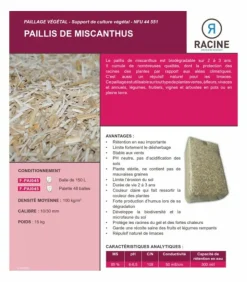 RACINE - Paillis de miscanthus pour retenir l'eau, 48 balles de 150 litres - f-pai045-48x150