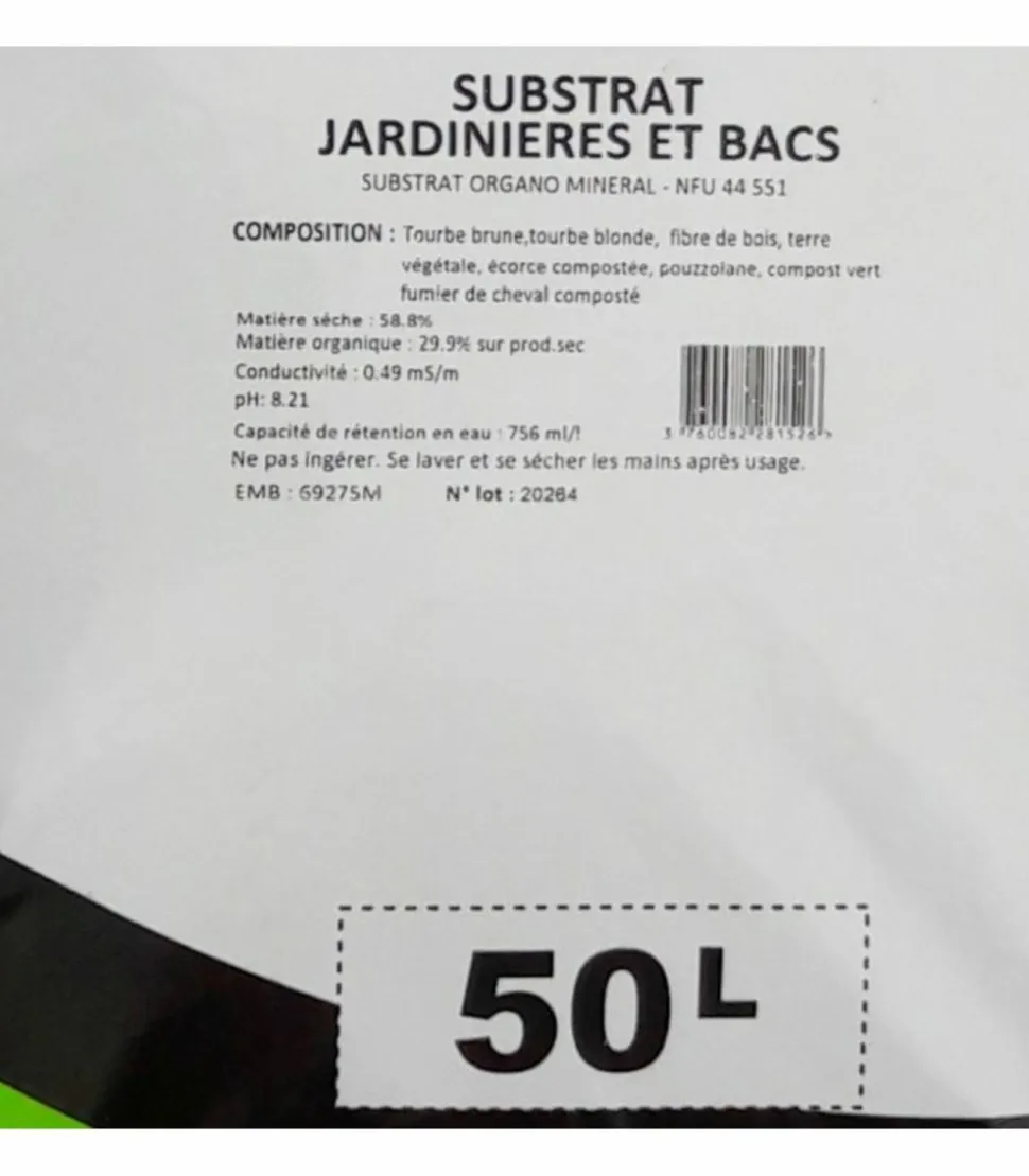 RACINE - Substrat jardinières et bacs, sac 50 l - pro11