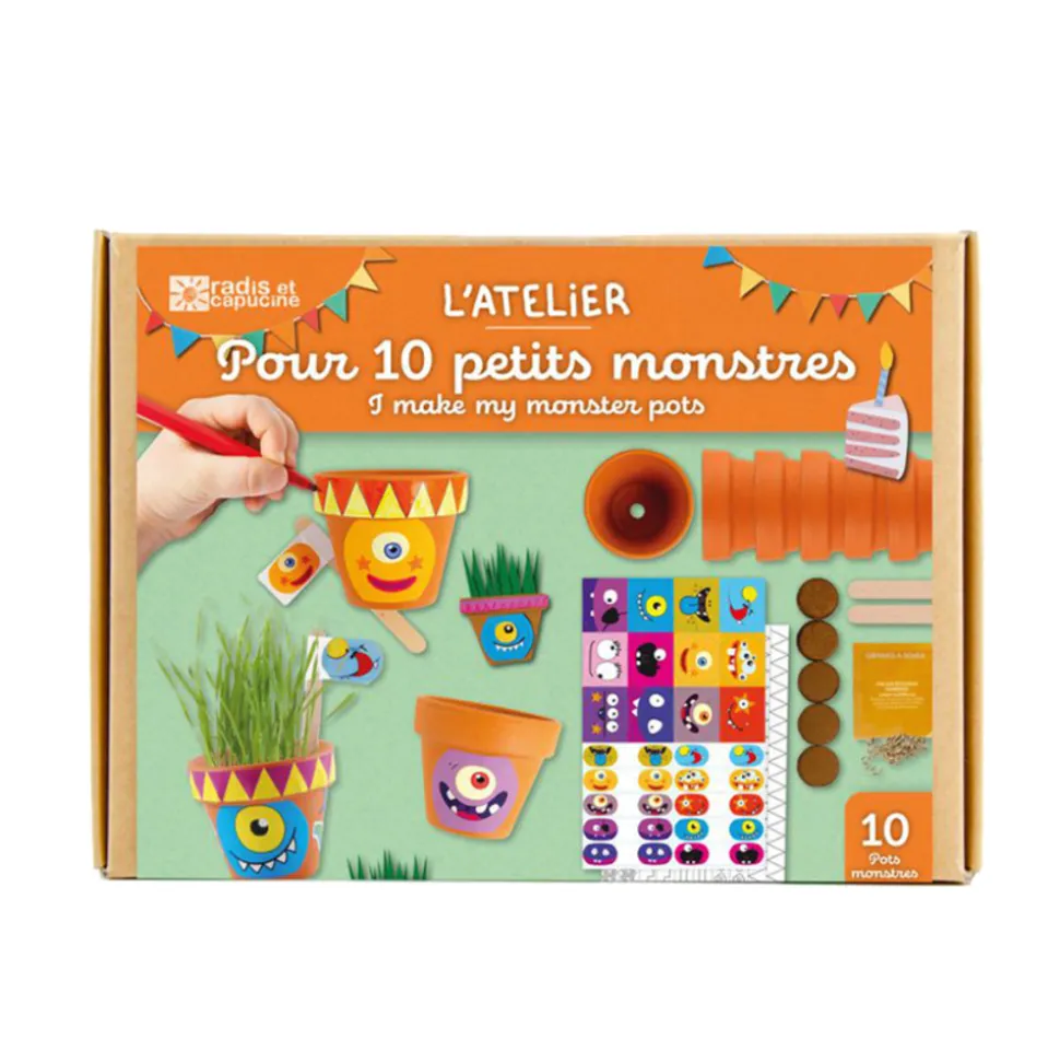 RADIS ET CAPUCINE - Coffret anniversaire 10 pots monstres