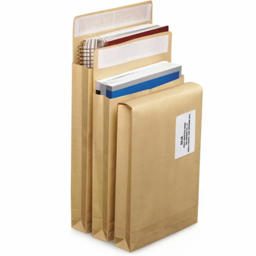 RAJA - 100 pochettes kraft renforcées dépliables - 26 x 28 cm