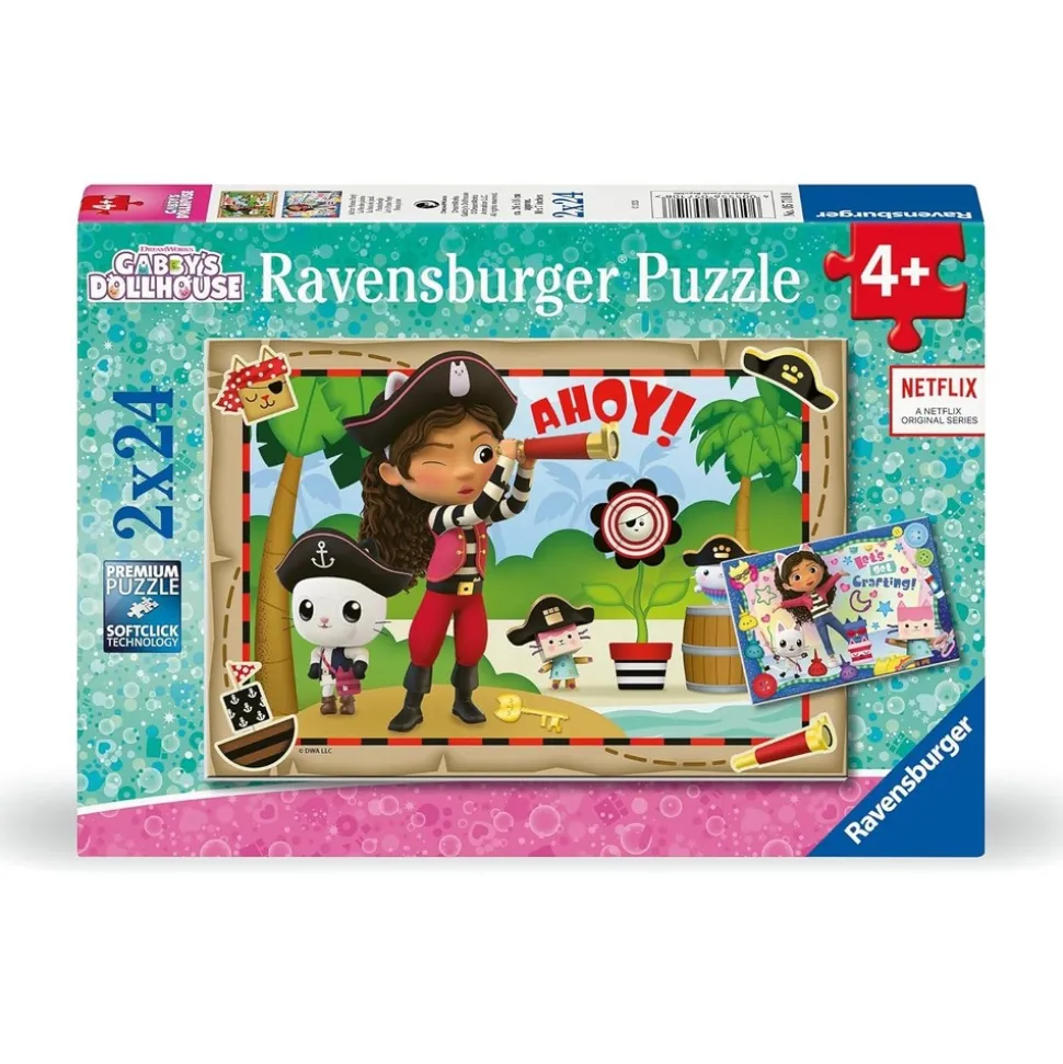 RAVENSBURGER - Puzzle gabby la fête des pirates 2x24 pcs