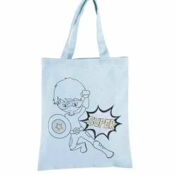 RAYHER - 2 sacs en coton bleu 25 x 20 cm - super-héros