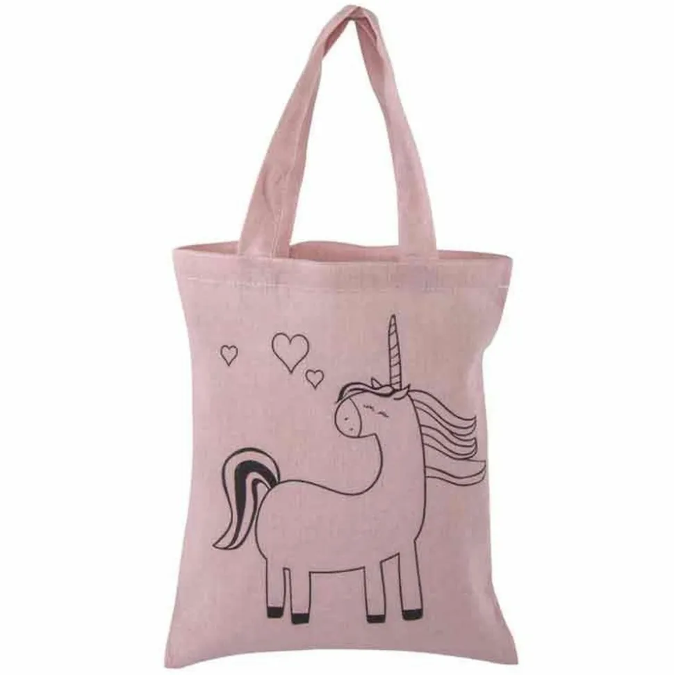RAYHER - 2 sacs en coton rose 25 x 20 cm - licorne