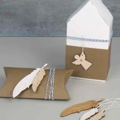 RAYHER - Pendentif en bois 12,5 x 7,5 cm - plumes