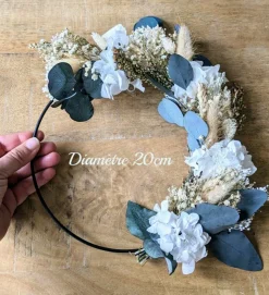 RECONCILIATION VEGETALE - Couronne murale de fleurs séchées henriette d20cm