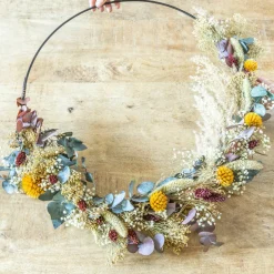 RECONCILIATION VEGETALE - Couronne murale de fleurs séchées hector d50cm