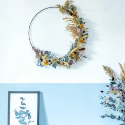 RECONCILIATION VEGETALE - Couronne murale de fleurs séchées hector d50cm