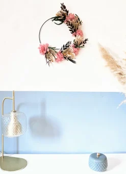 RECONCILIATION VEGETALE - Couronne murale de fleurs séchées honorine d30cm