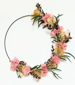 RECONCILIATION VEGETALE - Couronne murale de fleurs séchées honorine d50cm