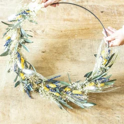 RECONCILIATION VEGETALE - Couronne murale de fleurs séchées hugo d50