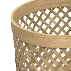 RENDEZ-VOUS DÉCO - Landi - cache-pot pieds en teck et bambou (lot de 2)