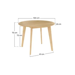 RENDEZ-VOUS DÉCO - Réno - table ronde 4 personnes en bois clair d100 cm