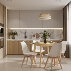 RENDEZ-VOUS DÉCO - Réno - table ronde 4 personnes en bois clair d100 cm