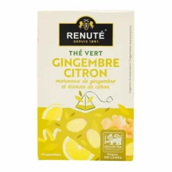 RENUTÉ - Thé vert gingembre et citron - 20 sachets - renuté
