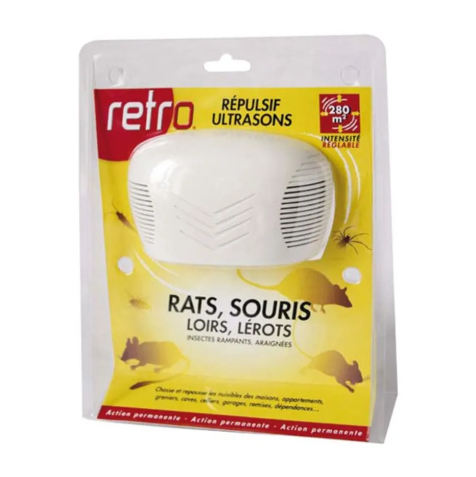 RETRO - Retro répulsif ultrasons rats souris loirs lérots 280m2 - rus3
