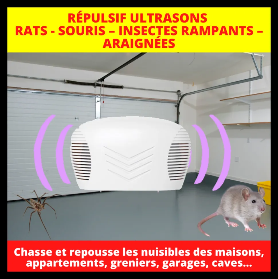 RETRO - Retro répulsif ultrasons rats souris loirs lérots 280m2 - rus3