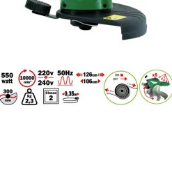 RIBILAND - Coupe-bordures électrique - ribiland - 550w - avec 1 bobine de fil nylon - diam coupe 300mm, avance automatique du fil