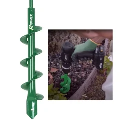 RIBILAND - Tarière sur perceuse - ribiland - pour planter des fleurs, des plantes, des bulbes, des poteaux - long. 30 cm diam. 8 cm