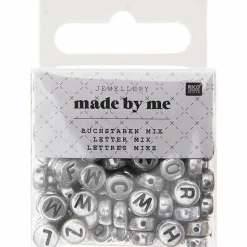 RICO DESIGN - 165 perles - lettres rondes - argenté