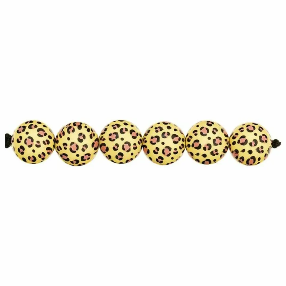 RICO DESIGN - 5 perles acid leo jaune ø 16 mm