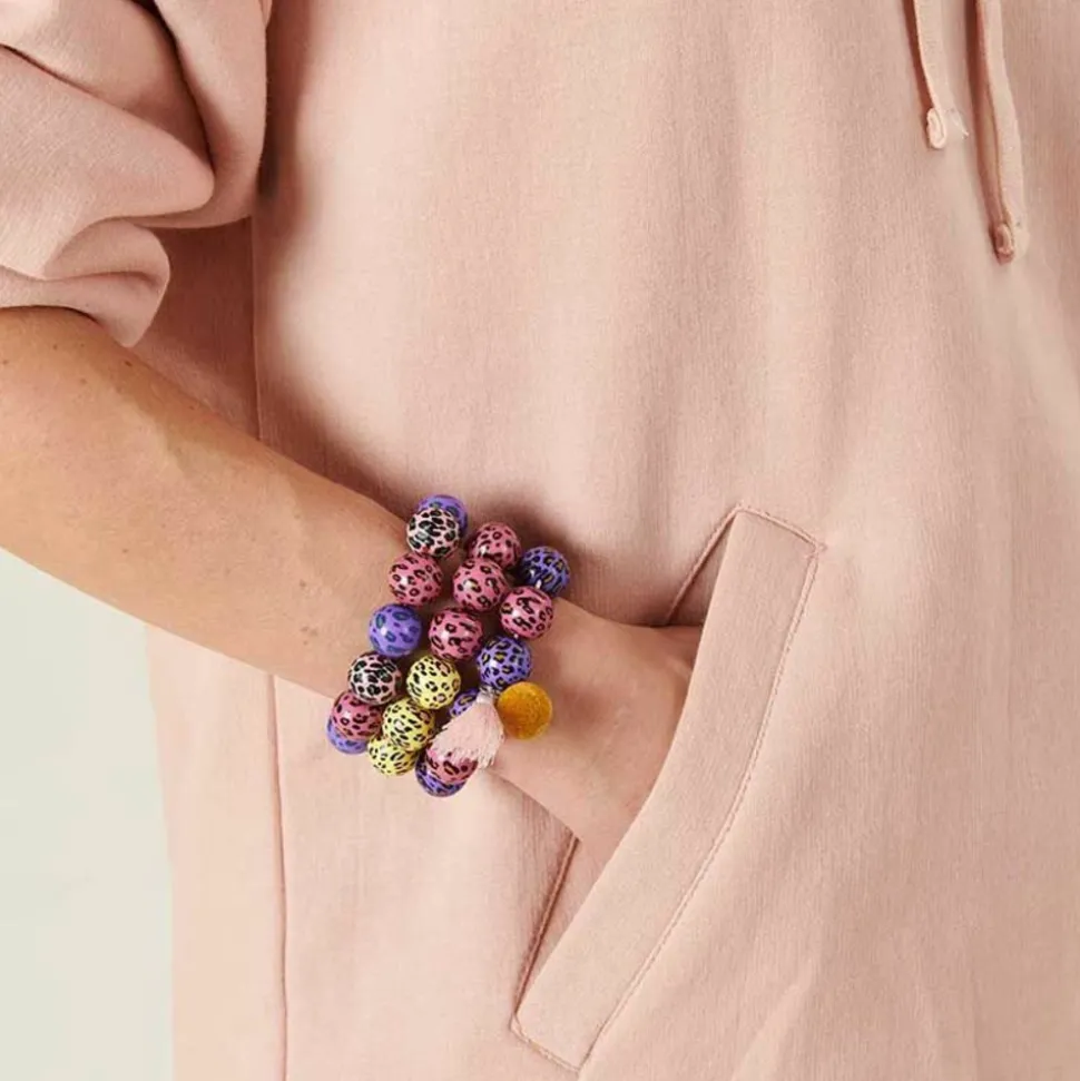 RICO DESIGN - 5 perles acid leo jaune ø 16 mm