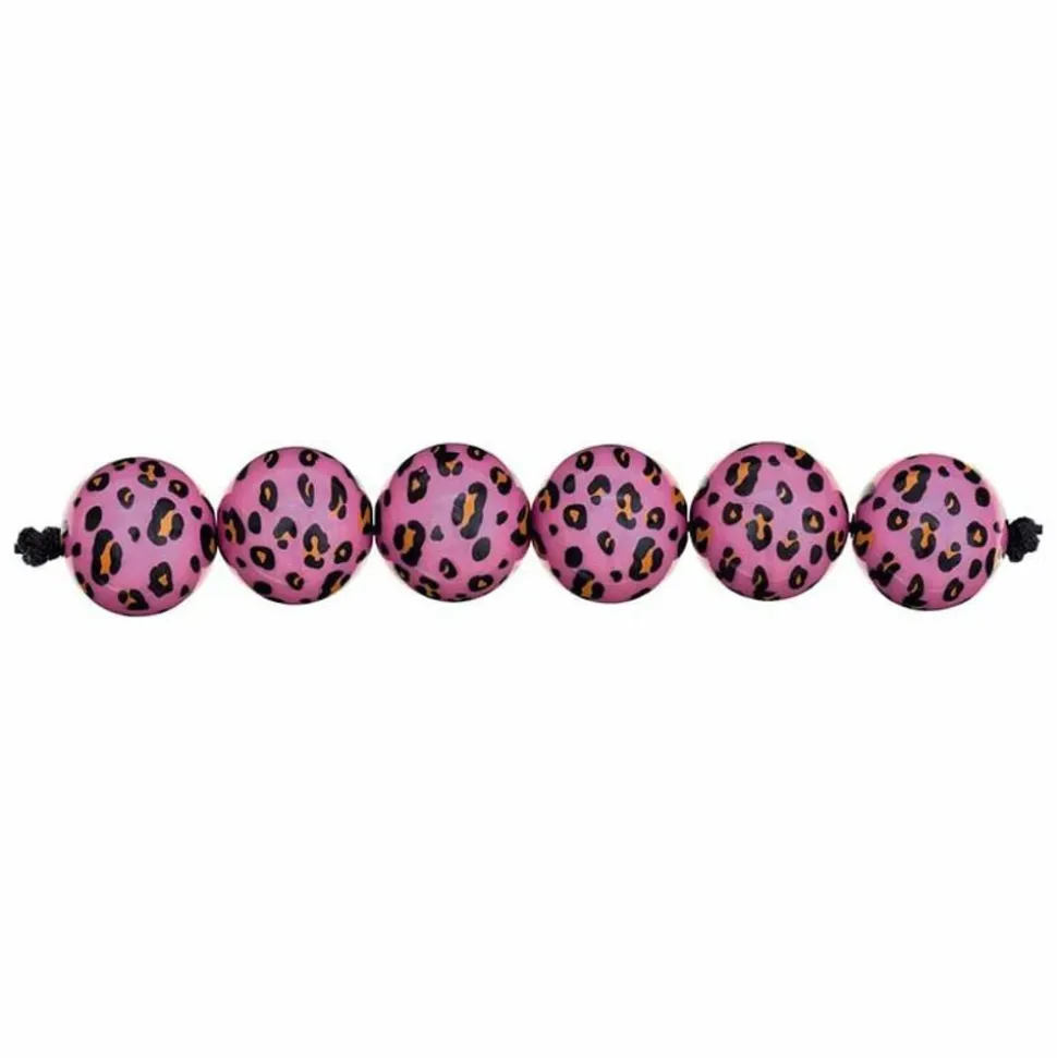RICO DESIGN - 5 perles acid leo rose fuchsia ø 16 mm