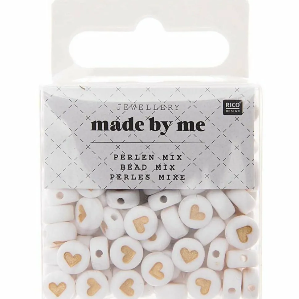 RICO DESIGN - 165 perles centre coeur 5 x 7 mm - doré