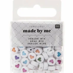 RICO DESIGN - 165 perles centre coeur 5 x 7 mm - multicolore