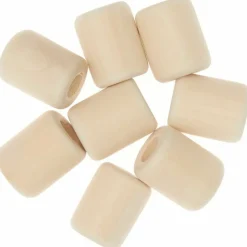 RICO DESIGN - 8 perles cylindriques - bois nature - 24 mm