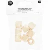 RICO DESIGN - 8 perles cylindriques - bois nature - 17 mm