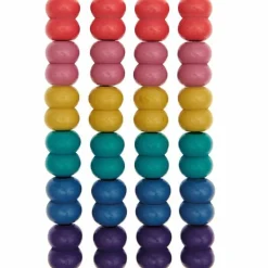 RICO DESIGN - 24 perles rondes doubles - bois arc-en-ciel - 22 mm