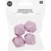 RICO DESIGN - 4 perles toupies pour macramé - bois lilas - 30 mm