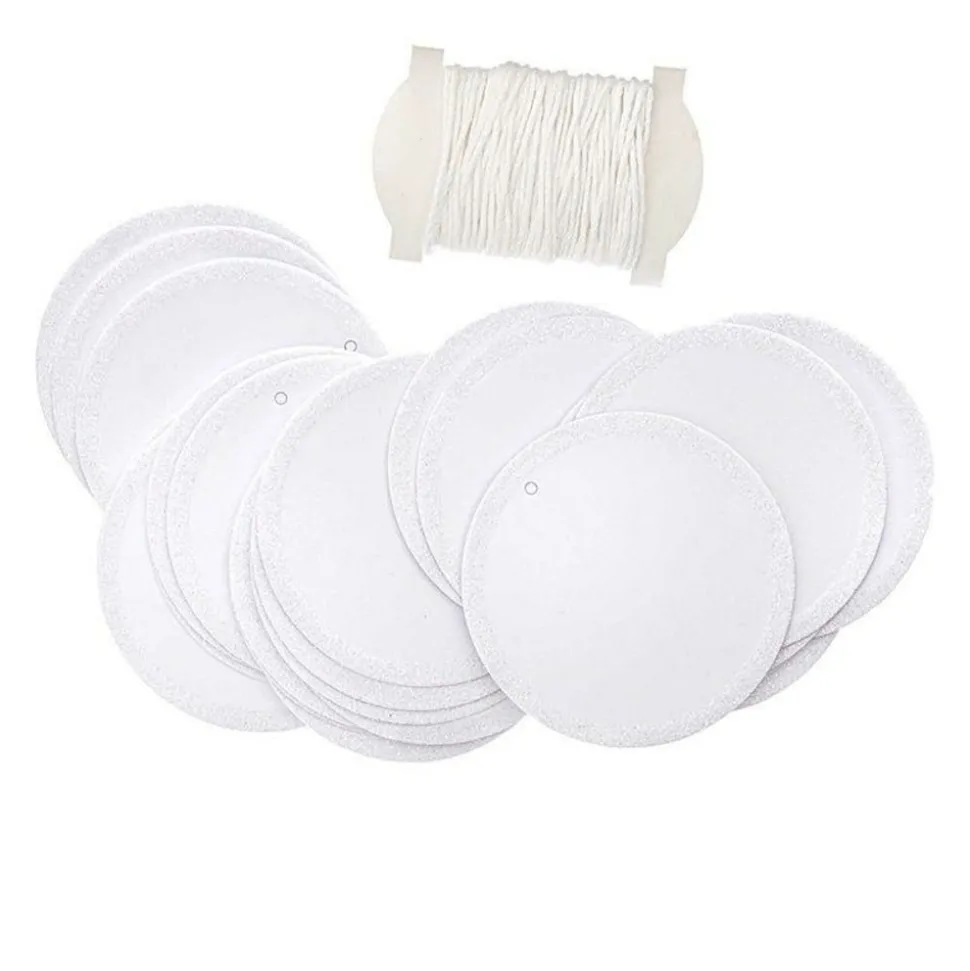 RICO DESIGN - 24 étiquettes à suspendre rondes pailletées