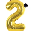 RICO DESIGN - Ballon aluminium chiffre "2" doré, haut. 86 cm